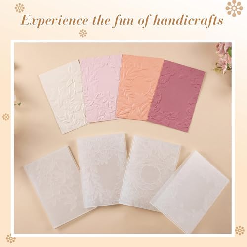 4 Pcs Geiseralie Embossing Folders for Card Making,Elegant Style