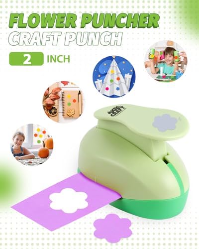 UCEC 2 inch Paper Punch Flower Hole Punch Flower Punches for Paper Crafts
