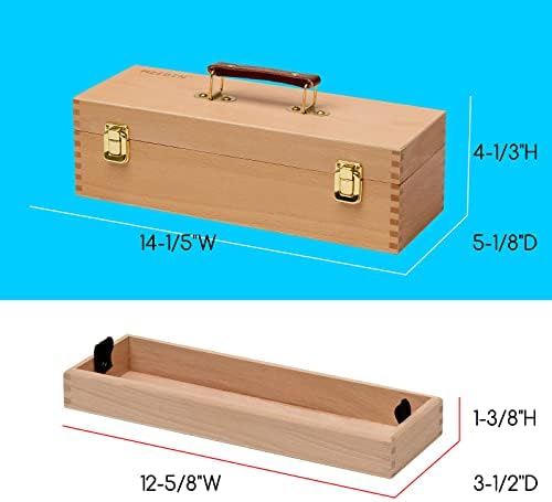 MEEDEN Medium Art Supply Storage Box: Multi-Function Beech Wooden Chest