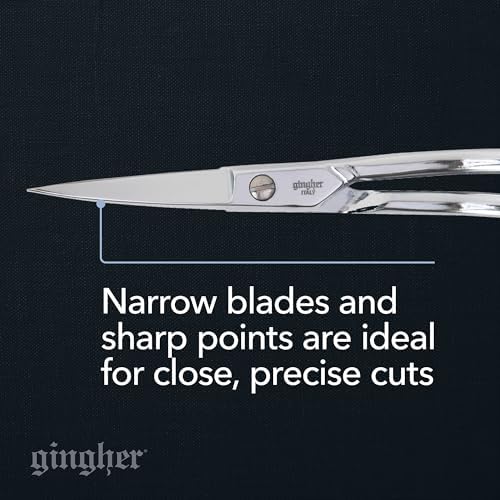 Gingher 6" Double-Curved Embroidery & Applique Scissors for Crafting