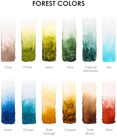 Grabie 12 Color Travel Watercolor Paint Set, Pocket Palette, Forest