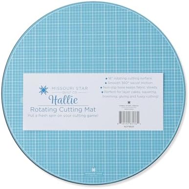 Missouri Star 16" Rotating Self-Healing Cutting Mat – 360° Swivel Quilting Mat for Layer Cakes, Trimming, Squaring & Fussy Cutting