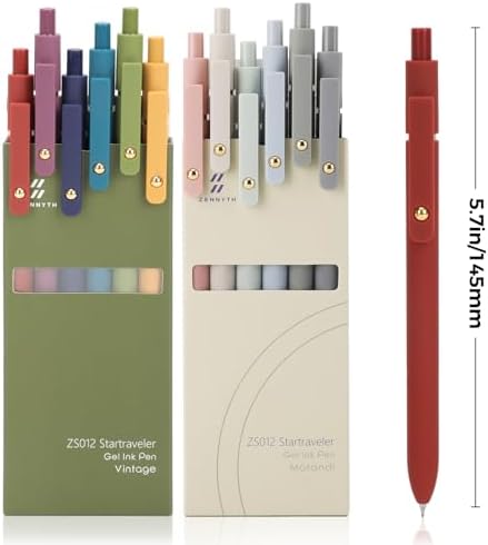 Ddaowanx Gel Pens Set,12 Pcs 0.5mm Retractable Quick Dry Black Ink Pens | Fine Point Smooth Writing Pens for Nurses and Teachers,Cute Desk Accessories Office&School Supplies,Gifts for Women