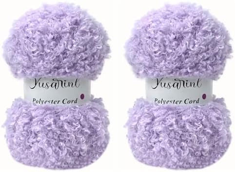 (32 Colors Available) Yusarinl 2 Skeins Teddy Bear Yarn,Fuzzy Yarn for Crochet Polyester Plush Fur for Crafts Fluffy Fuzzy for Knitting(6.7 oz, 80 yds)-Cold Purple