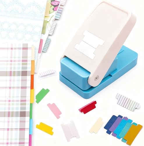 Tab Paper Punch-File Tab Puncher for Creating Custom Tabs on Craft Projects, Scrapbook,Calendars, Planner Inserts, Journaling, Bible & Books | Suitable for Many Materials | Tab Size 1.57x0.39 Inch