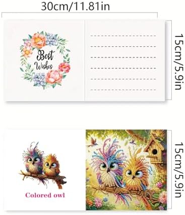 DDGYP 6 PCS Paper Folding DIY Diamond Art Greeting Cards Kit with Envelopes