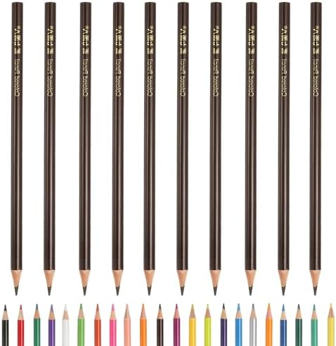 PATIKIL Colored Pencils, Coffee Color Drawing Pencils with Oil-Based Cores Art Scrapbook Supplies for Adult Coloring Books Artists Beginners Drawing Sketching, 10 Pcs