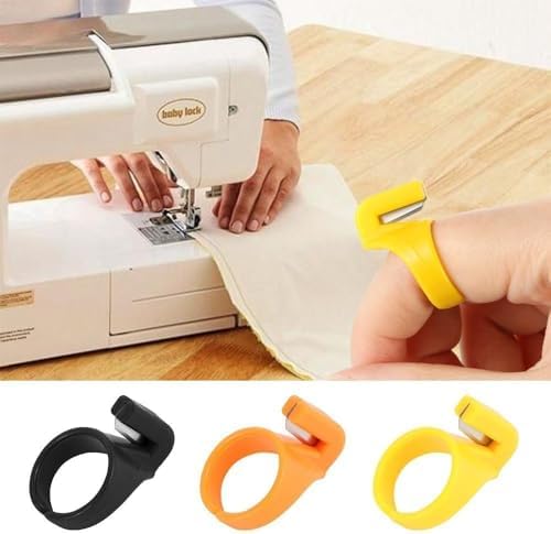 3PCS Plastic Thimble Set, Sewing Ring, Thread Cutter, Finger Blade, Needle Craft Yarn Cutting Tool, DIY Household Sewing Machine Accessories Sewing Tools