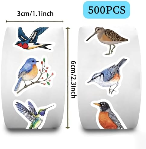 500Pcs Bird Stickers Waterproof Vinyl Decals