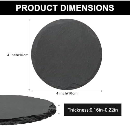 68 Pcs 4 Inch Round Black Slate Coasters Bulk for Laser Engraving