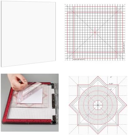 BAOFALI 5Pcs/Set 6x6inch Multi-Use Non-Slip Sticky Mats Fit in Stamp Positioning Tool Set,Photopolymer Grip Mat with Printed Guides in Placeholding Stencil in Place Crafts Scrapbooking Fixed Mat.