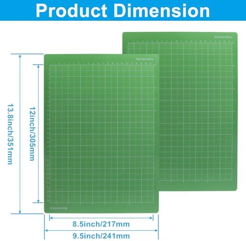 BokWin Cutting Mat, Green, 12x8.5 Inch, 3-Pack