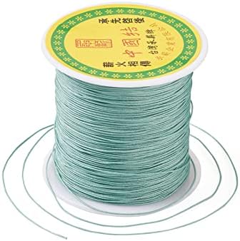 100 Yards 0.8mm Braided Bracelet String Nylon Thread Chinese Knotting Cord Macrame Cord Rope for Necklace Bracelet Jewelry Ornament Lanyard, Dark Sea Green