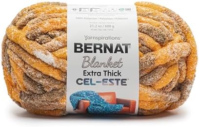Bernat Blanket Extra Thick Cel-Este Chunky Yarn, Comet Gold, 2-Pack