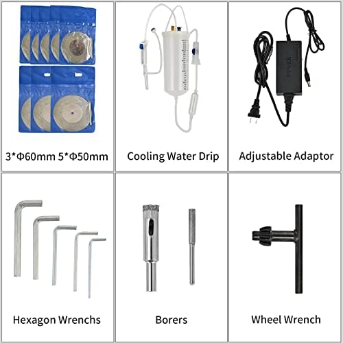 DIYAREA Bottle Cutter Electric Glass Bottle Cutting Machine 150W 6000RPM DIY Vine Bottle Cutter with 8 pcs Emery Abrasive Blade for Round/Square/Irregular Glass or Ceramic Bottles