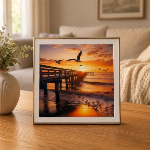 DOTSTART Diamond Art Kits for Adults, Sunset Full Drill Round Gem Art