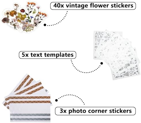 Vienrose 8x8 Inch Scrapbook DIY Small Hardcover Kraft White Pages Scrapbook Photo Album Linen Cover Scrap Book Photo Albums Scrapbooking Supplies Kit for Couple Family Wedding Travel Pink