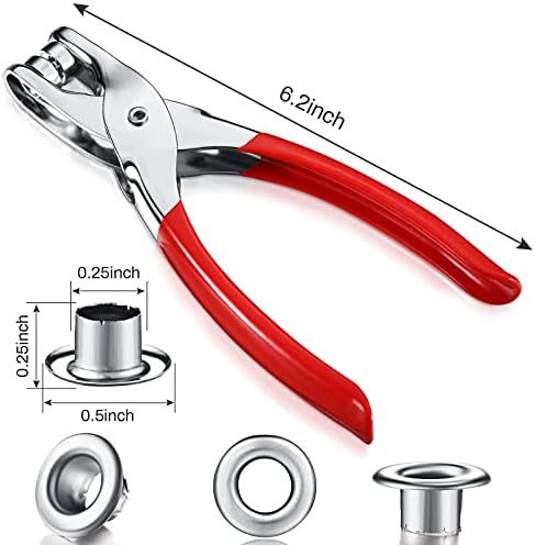 Mudder Grommet Eyelet Plier Tool,1/4 Inch,Silver,Classic