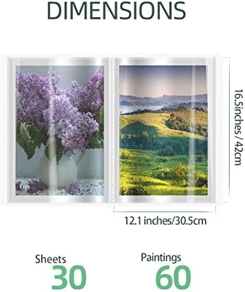 SXhyf A3 Diamond Painting Storage Book 16.5x12.1in for Display 60 Pages