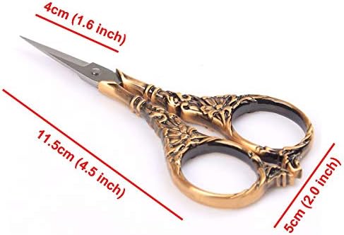 BIHRTC Vintage European Style Scissors Stainless Steel for Cross Stitch