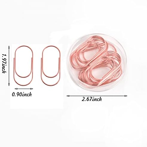 Jumbo Paper Clips, Wide Large Paper Clamps Rose Gold 2 inch 20pcs Durable and Rust Proof Paper Clips for Office, School, Home Supplies(Rose Gold)