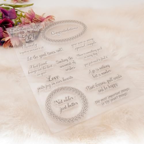 Blessing Bracelet Something Good in Every Day Family Love Friend Clear Stamps Transparent Silicone Stamp Album Cards Rubber Stamp for Card Making Decoration and DIY Scrapbooking