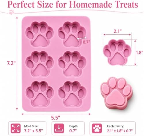Set of 3 Pack X Silicone Dog Pet Animal Paw Print Ice Cube Chocolate Soap Candle Tray Mold Party Maker
