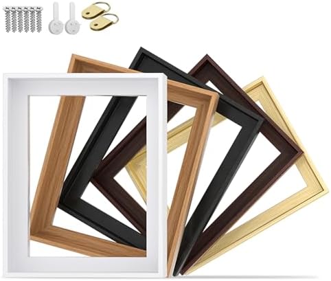 Floating Frames for Canvas,Wood-Look Frames for 1.25" Thick Canvas Paintings,Floater Frame Kit Available in 50 Sizes and 4 Colors for Room Wall Decor and Art Decor (8x12inch Champagne Gold,)