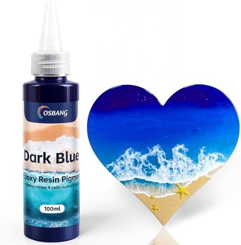 Dark Blue Epoxy Resin Pigment 100ml/3.4 fl.oz, High Concentration Liquid Colorant for Resin Art, Ideal for Creating Waves, Cells, and Unique Ocean DIY Crafts