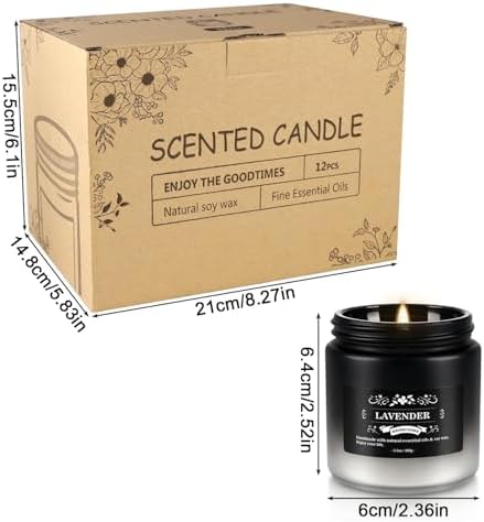 Scented Candles Set - 24 Pack Black&White Men Candles for Home Scented, 3.5 oz, Aromatherapy Soy Candle Gifts Set for Men, Birthday, Valentine, Anniversary, June Holiday Present for Him, Dad, Husband