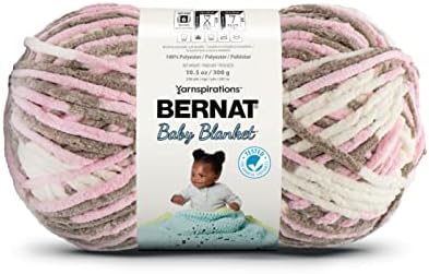 Bernat BABY BLANKET BB Little Petunias Yarn - 1 Pack of 10.5oz/300g - Polyester - #6 Super Bulky - 220 Yards - Knitting/Crochet
