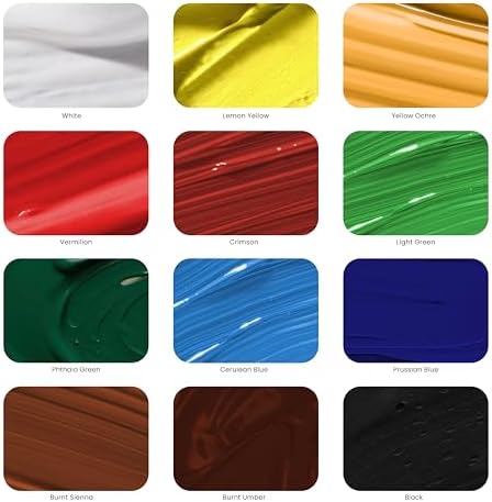 MyArtscape Heavy Body Acrylic Paint Set - 12 x 12ml Acrylic Paint