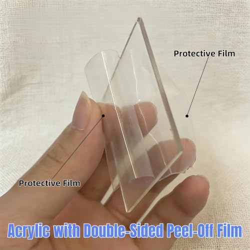 25 Pack Clear Acrylic Fridge Magnet Blanks 1.97x1.97in 5mm(0.2in) Thick Magnet Sheets DIY Craft Kit(Square)