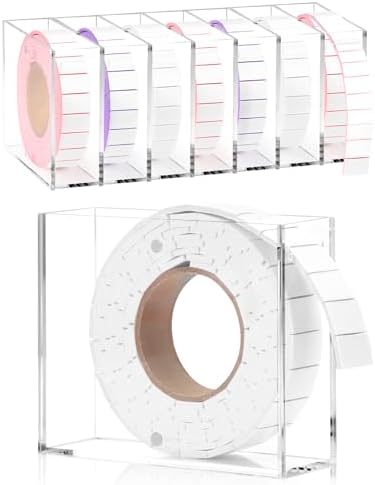 Double Sided Foam Tape Squares 0.75 X 0.5 Pre Cut Foam Adhesive Squares Roll with Acrylic Storage Box 3D Foam Tape for Crafts Arts Sewing DIY Office Supplies (Tape+Box, White)