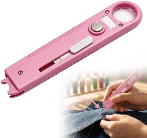 Sewing Machine Needle Threader, Multitool with Built-in Ruler and Magnifier, 4 in 1 Automatic Quick Threading Tool, Magnetic Seam Guide, Quilting Sewing Supplies (1Pcs)