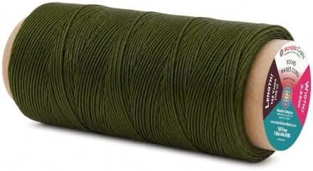 Mandala Crafts 130M 0.55mm Olive Green Leather Sewing Round Waxed Thread