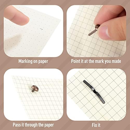 Hotop 500 Pcs Brad for Paper Crafts Metal Paper Fasteners, Red Bronze