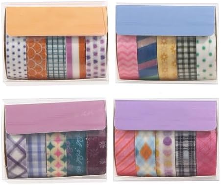 YUBBAEX 20 Rolls Cute Washi Tape Set Kawaii Basic Patterns Masking Decorative Tapes for Arts, DIY Crafts, Journals, Planners, Scrapbooking, Wrapping (Pink & Purple)