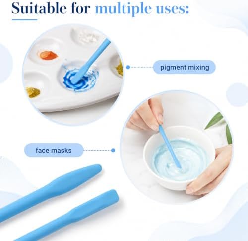 9PCS Non-Stick Silicone Mixing Sticks for Epoxy Resin Reusable Paint Stir Sticks, Wax Stick Stirring Rods for Paint Mix Resin Arts Crafts Handmade Crafts Facial Mask Spatula Tools