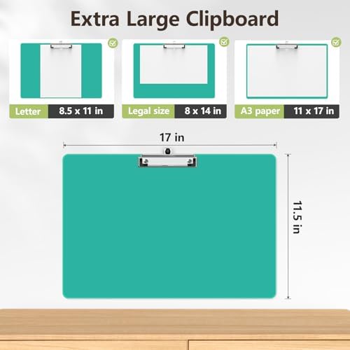 11 x 17 Extra Large Clipboard 2 Pack, Green Clip Board