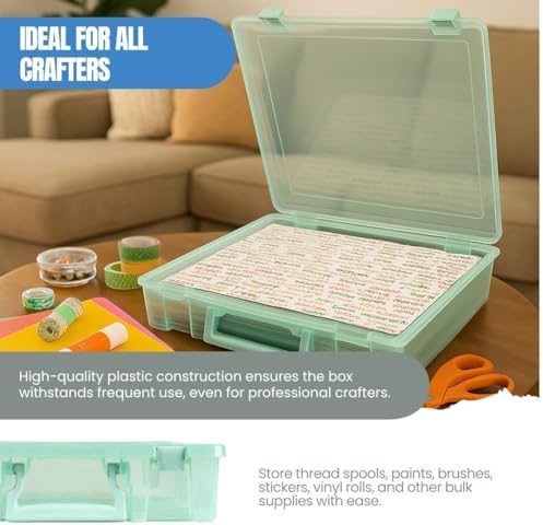 ArtBin 6955RJ Super Satchel 1-Compartment Box, Art & Craft Organizer, 1-Pack, Translucent Mint