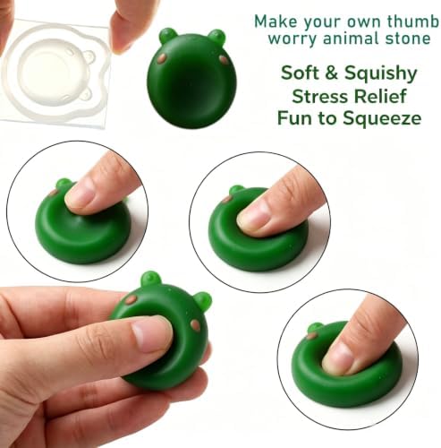 9Pcs Animal Thumb Worry Stone Silicone Molds Squishy Stress Relief Crafts