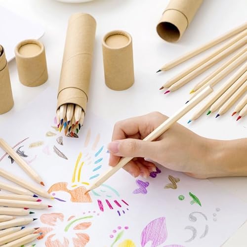 4Pack Mini Drawing Colored Pencils for Kids with Sharpener, Portable Color Pencils in Tube Drawing Pencil Bulk for Children Adults Artists Writing Sketching Painting Classroom School Supplies.