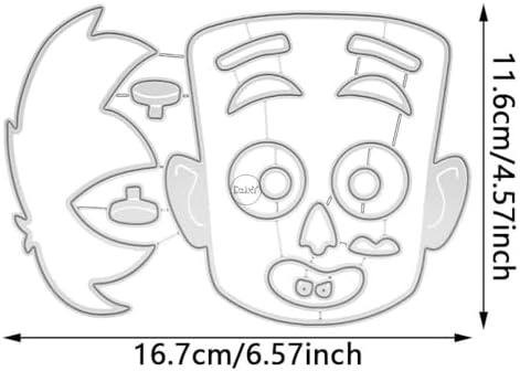 Patchwork Halloween Head Metal Cutting Dies for Card Making