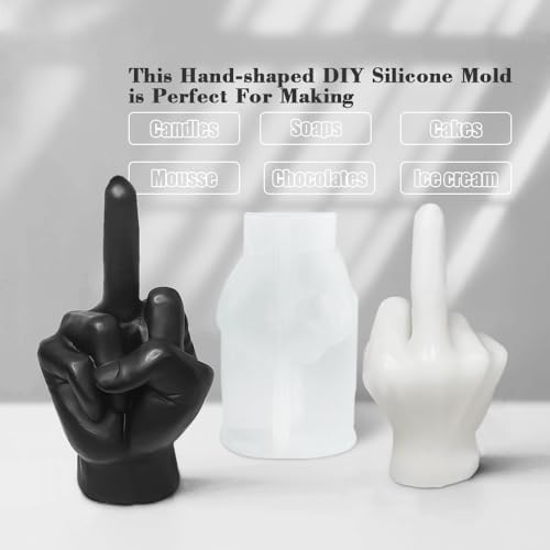 Large Hand Shaped Silicone Mold for Candle Making, 5" Gesture Candle Mold