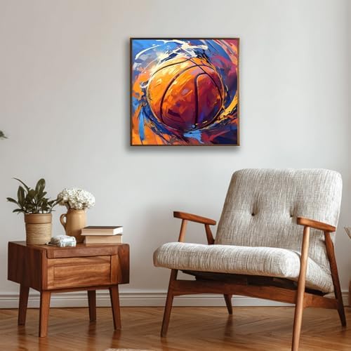Reivworl Framed Basketball Paint by Numbers Kit for Adults Beginner 10×10 inch
