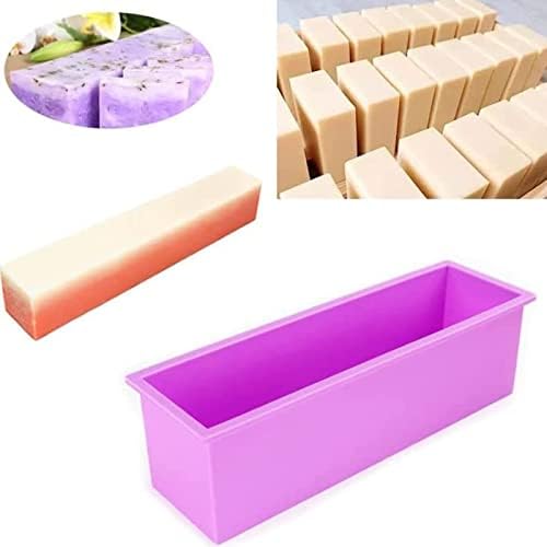 Flexible Rectangular Soap Silicone Mold, Set of 2(Purple)