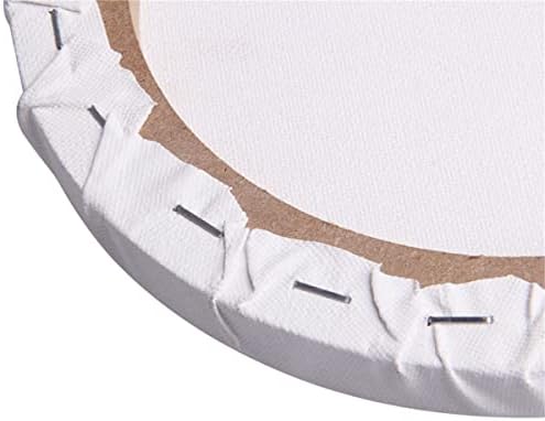 1 Pack Artist Blank Canvas, 40cm Stretched Canvas Frames Panel Board, Round Art Board for Acrylic Oil Painting