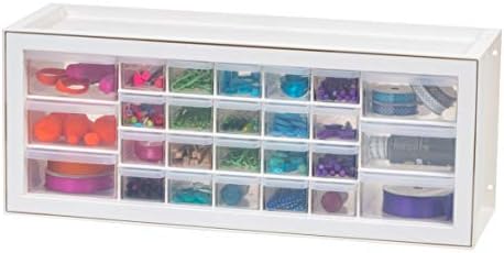 IRIS USA 26-Drawer Teacher Toolbox, Building Bricks Craft Storage, White