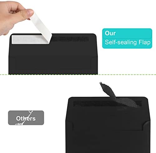 70 Packs of Invitation Envelopes, A2 Envelopes Black, Postcard Envelopes for 4.5x5.5 Cards, Envelopes for Invitations, Self Seal for Photos RSVP, Greeting Cards